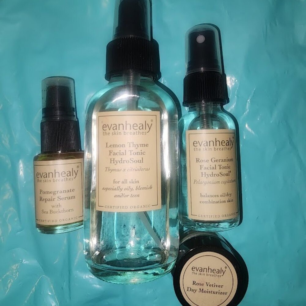 Evan Healy Organic Skincare Bundle – Tonics + Serum + Moisturizer